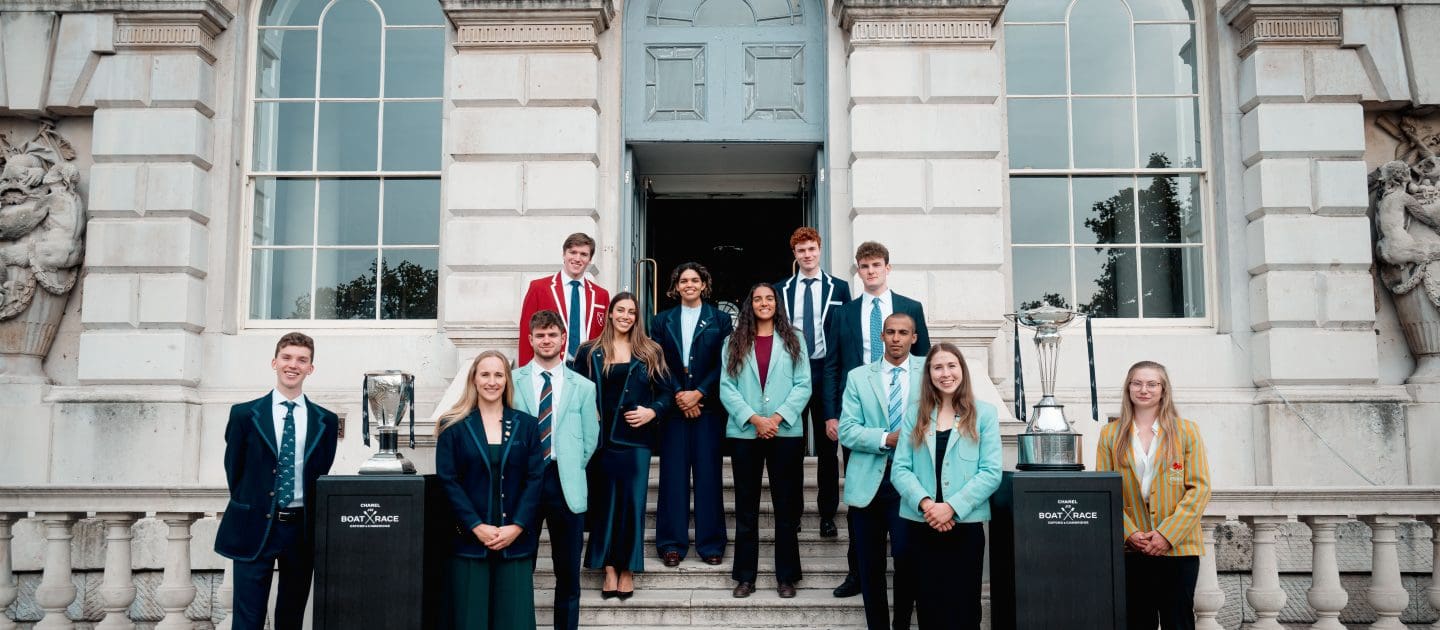 Oxford and Cambridge athletes in blazers at Presidents' Challenge for The Boat Race 2026
