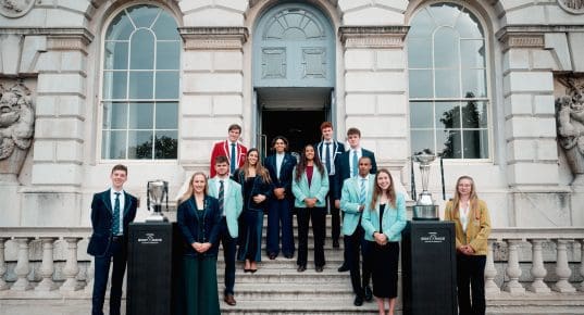 Oxford and Cambridge athletes in blazers at Presidents' Challenge for The Boat Race 2026