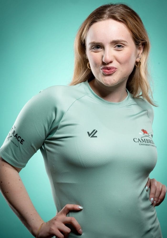 CUBC athlete in light blue top having fun
