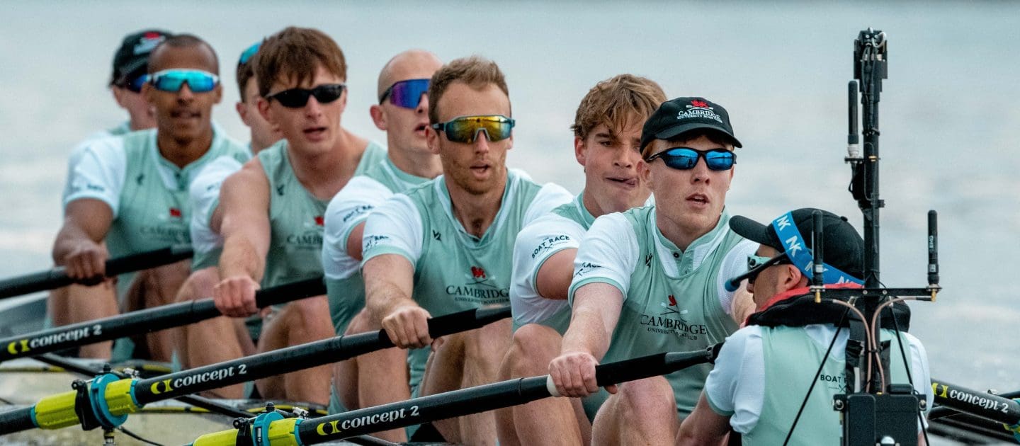 Cambridge men racing in JL kit
