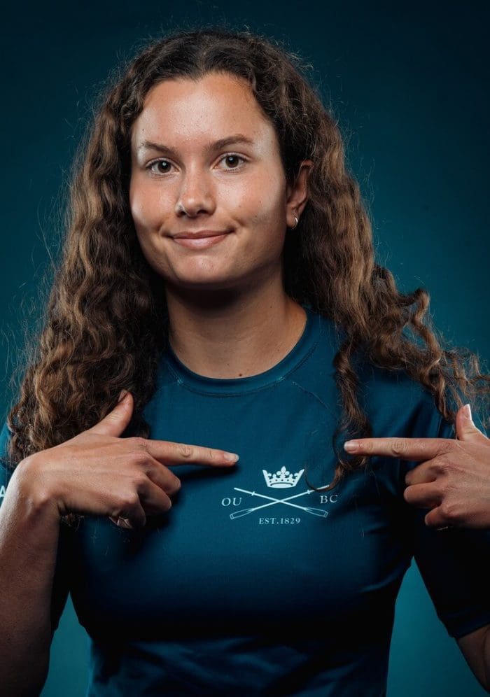 OUBC athlete in dark blue top