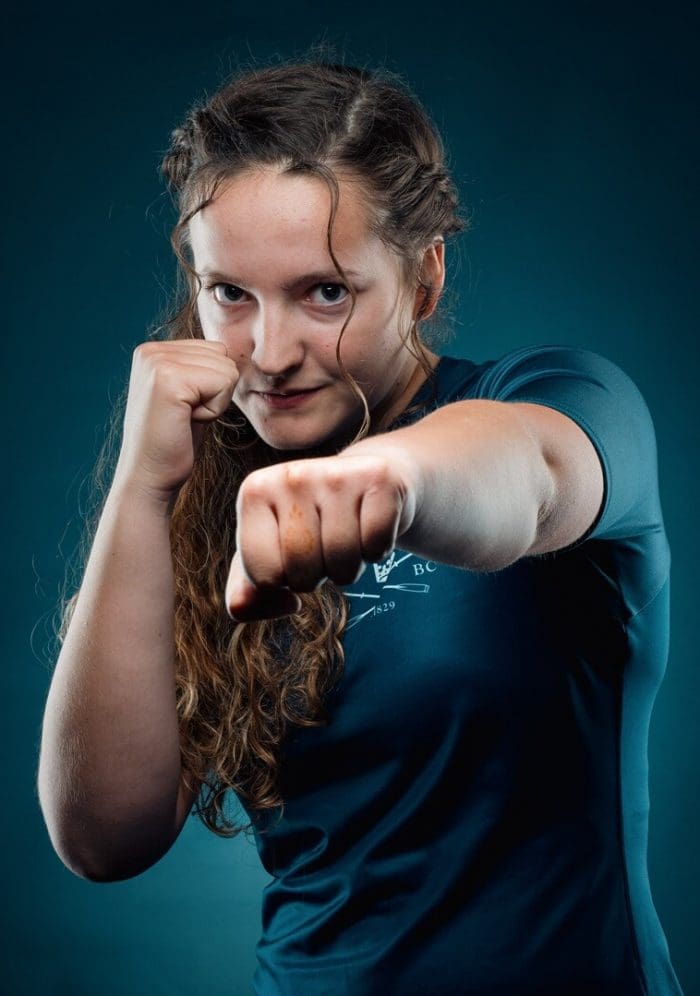 OUBC athlete in dark blue top