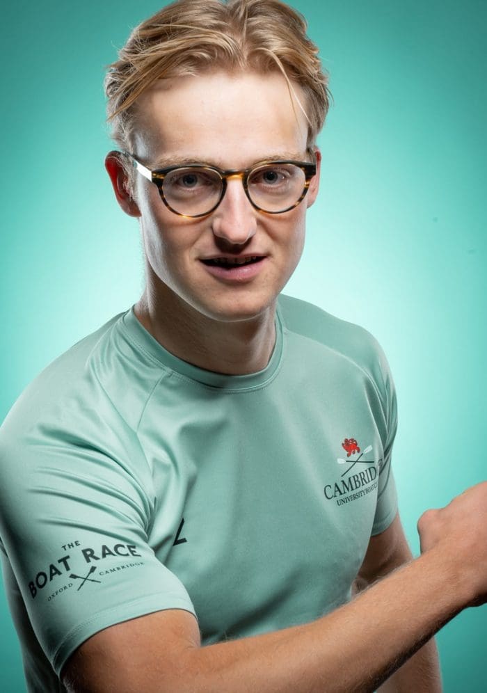 CUBC athlete in light blue top having fun