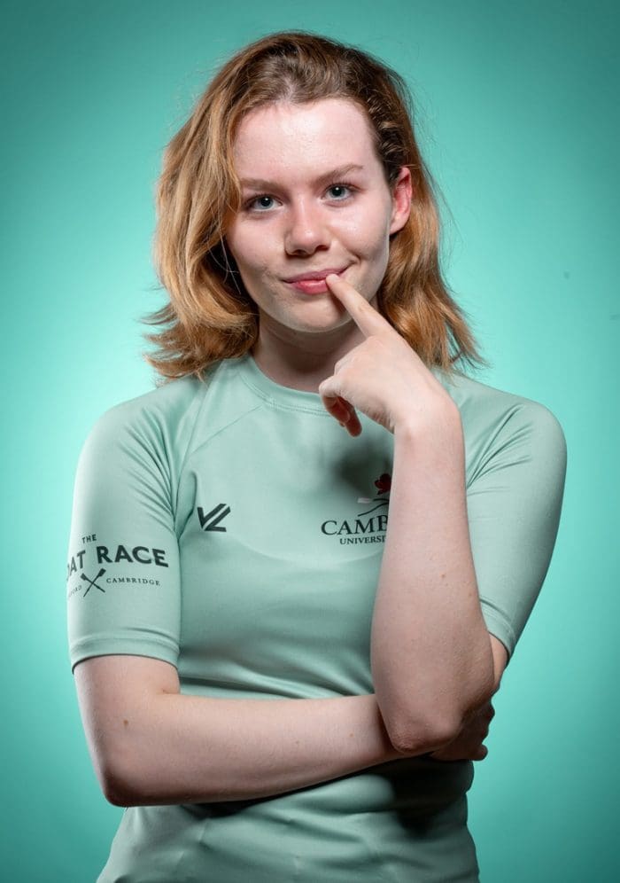 CUBC athlete in light blue top having fun